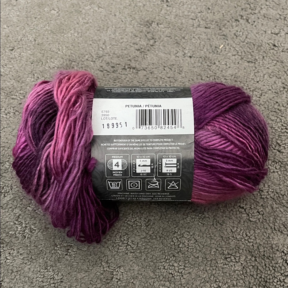 Unbranded Petunia Gradient Wool Blend Yarn - Purple & Pink